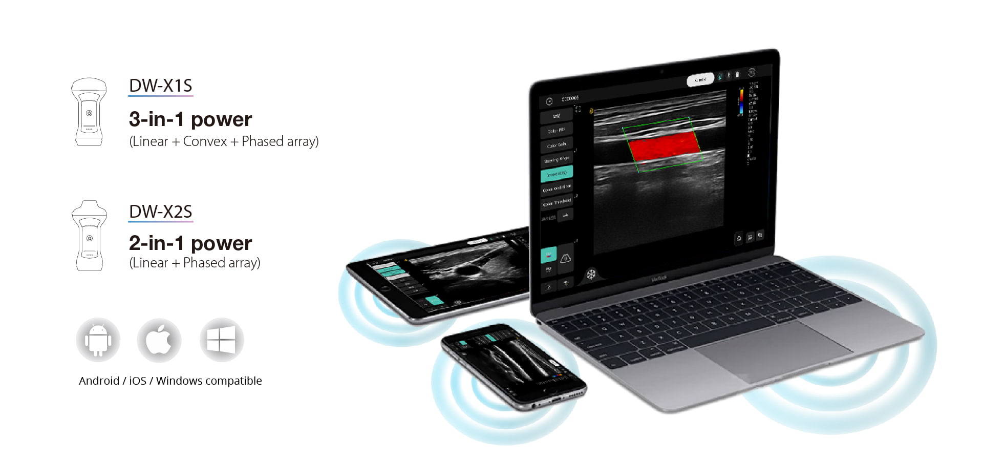 Wireless ultrasound machine appearance